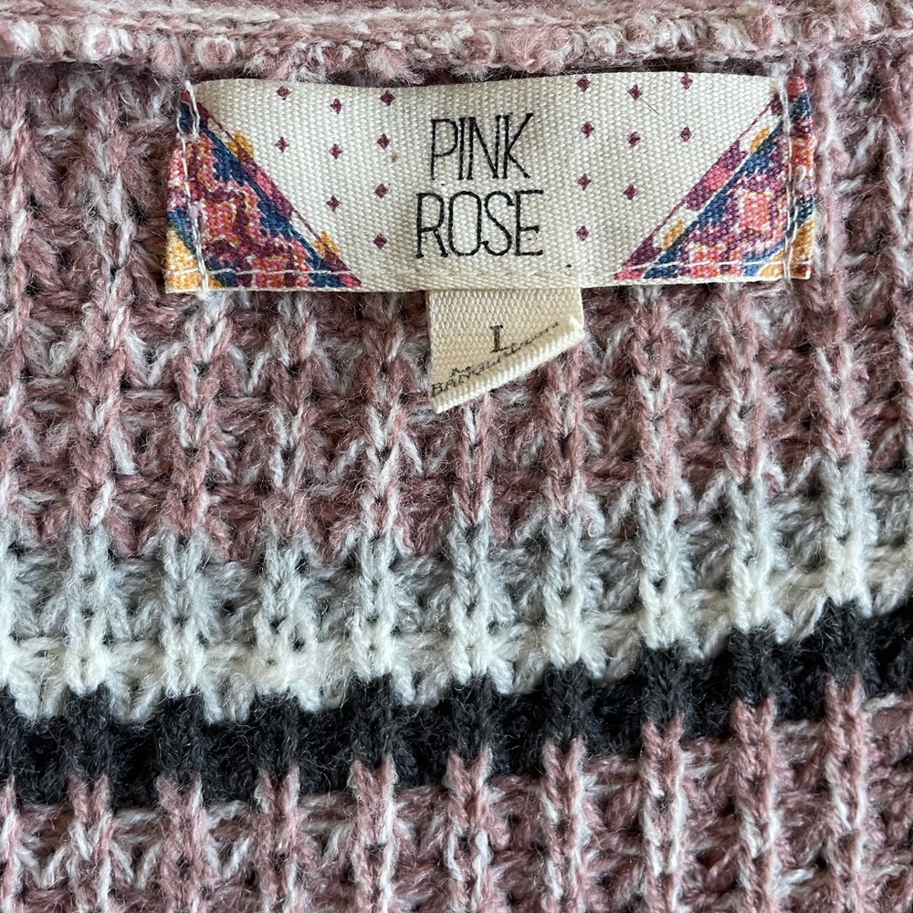 Pink striped knit sweater